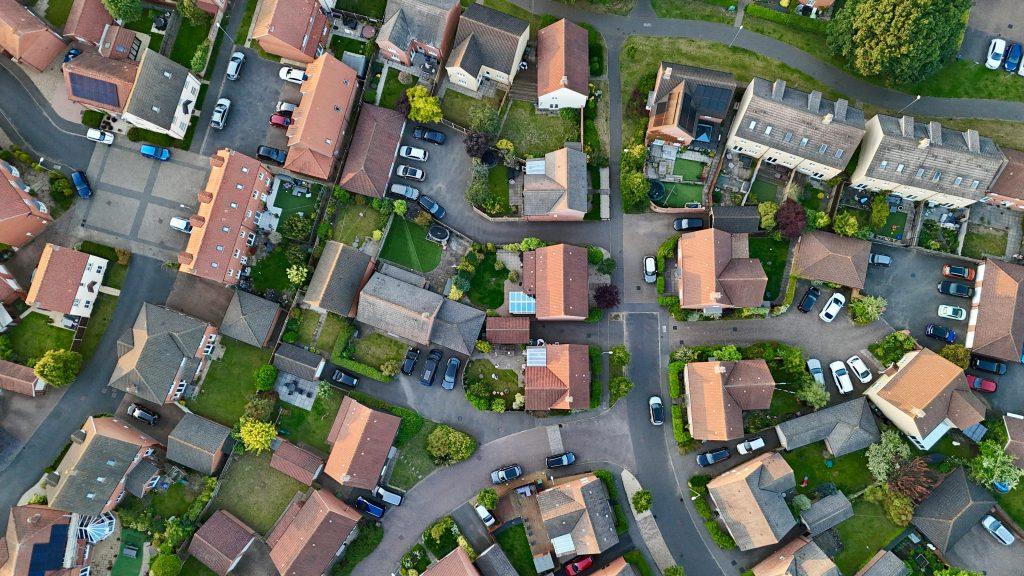 A Birds Eye view of a UK housing estate